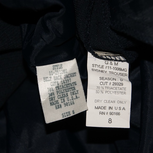 GARFIELD & MARKS Navy Blazer Jacket+Pant Suit sz 8 - Picture 8 of 8